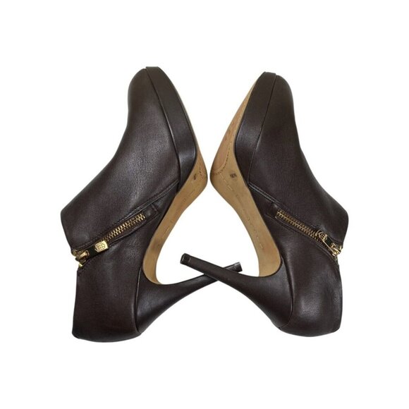 Vince Camuto Elvin Dark Roast Brown Leather Ankle Booties Size 9.5M New w/ Box - Picture 2 of 6